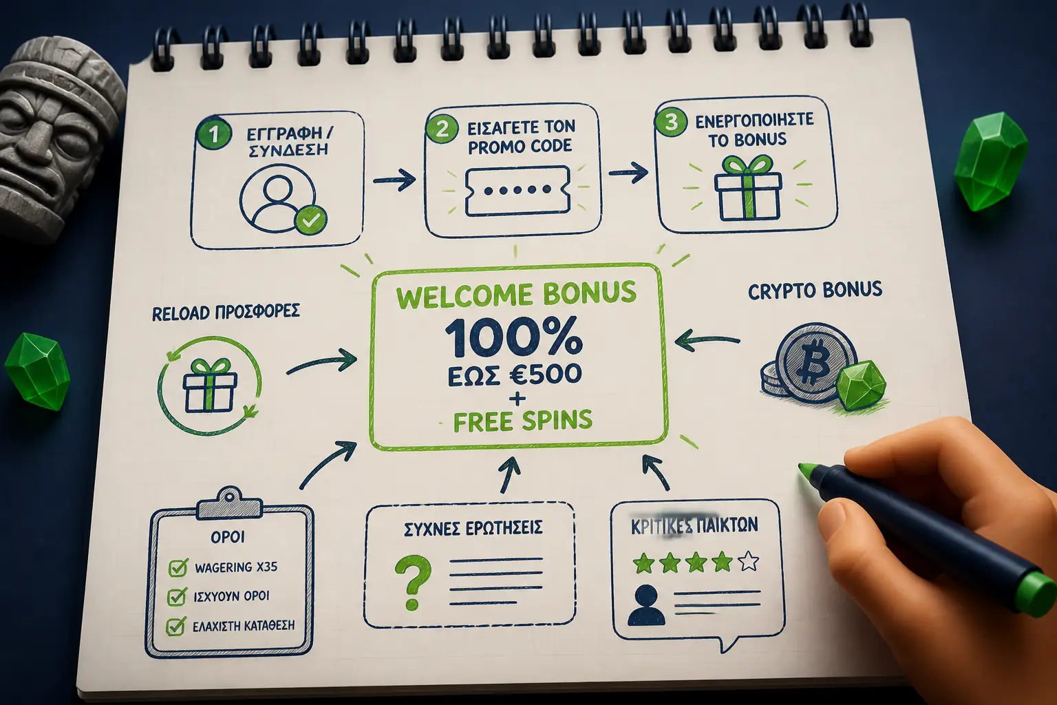 Wazamba Promo Code 2026: Κωδικός Προσφοράς & Welcome Bonus visual guide for Wazamba